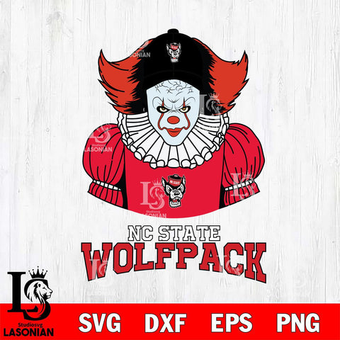 NC State Wolfpack Pennywise Horror Sport 7 Svg Eps Dxf Png File, Digital Download