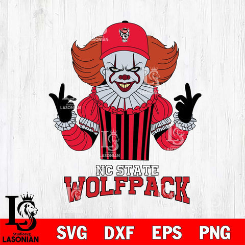 NC State Wolfpack Pennywise Horror Sport 8 Svg Eps Dxf Png File, Digital Download