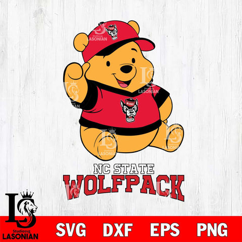 NC State Wolfpack Pooh Bear Disney, Svg Eps Dxf Png File, Digital Download