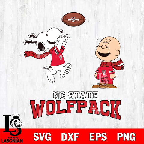 NC State Wolfpack Snoopy & Charlie Brown Football Cricut,Christmas SVG DXF EPS PNG FILE, NCAA Digital Download,Instant Download, Silhouette