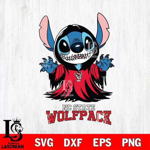 NC State Wolfpack Stitch Ghost Svg Eps Dxf Png File, NCAA svg, Digital Download, Instant Download