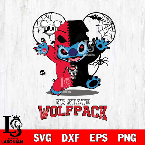 NC State Wolfpack Stitch Horror Halloween 2 Svg Eps Dxf Png File, Digital Download, Instant Download