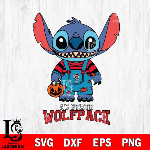 NC State Wolfpack Stitch Horror Halloween Svg Eps Dxf Png File, NCAA svg, Digital Download, Instant Download