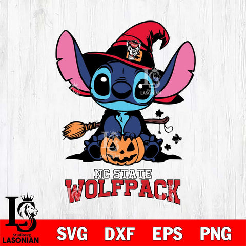NC State Wolfpack Stitch witch Svg Eps Dxf Png File, NCAA svg, Digital Download, Instant Download
