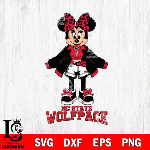 NC State Wolfpack Style Minnie Disney Svg Eps Dxf Png File, Digital Download, Instant Download