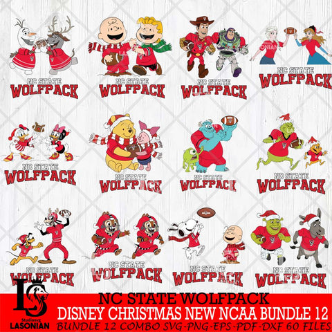 NC State Wolfpack  Disney Christmas New NCAA Bundle 12 Cricut,Christmas SVG DXF EPS PNG FILE, BUNDLE NCAA Digital Download,Instant Download, Silhouette