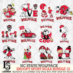 NC State Wolfpack  Snoopy NCAA Bundle 12 SVG Svg Eps Dxf Png File, Digital Download