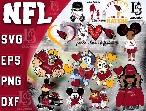 Arizona Cardinals bundle svg, bundle 12 file ramdoom NFL svg, NFL Digital Cut Files, Svg Dxf Eps Png file, Digitla Download