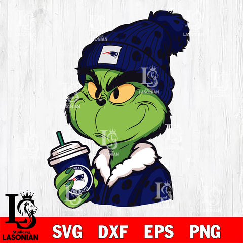 Boujee grinch New England Patriots svg eps dxf png file, digital download , Instant Download