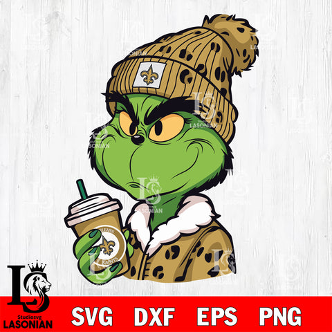Boujee grinch New Orleans Saints svg eps dxf png file, digital download , Instant Download