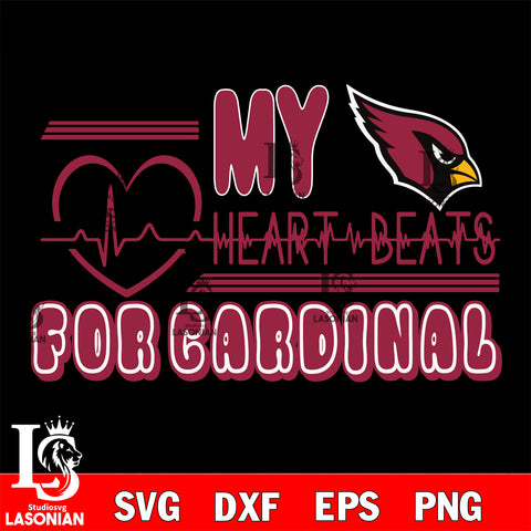 Arizona Cardinals heart Beats svg eps dxf png file ,di ,eps,dxf,png file , digital download