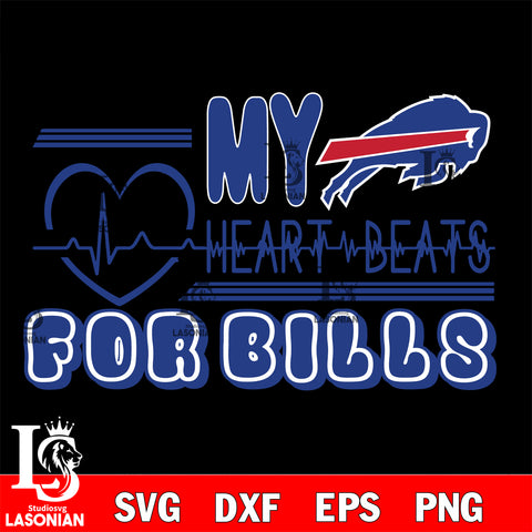 Buffalo Bills heart Beats svg eps dxf png file ,di ,eps,dxf,png file , digital download