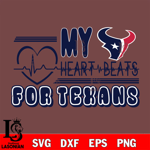 Houston Texans heart Beats svg eps dxf png file ,di ,eps,dxf,png file , digital download