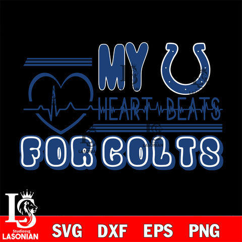 Indianapolis Colts heart Beats svg eps dxf png file ,di ,eps,dxf,png file , digital download