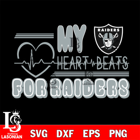 Las Vegas Raiders heart Beats svg eps dxf png file ,di ,eps,dxf,png file , digital download