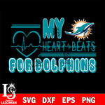 Miami Dolphins heart Beats svg eps dxf png file ,di ,eps,dxf,png file , digital download
