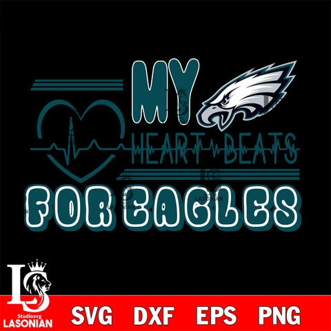 Philadelphia Eagles heart Beats svg eps dxf png file ,di ,eps,dxf,png file , digital download