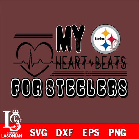 Pittsburgh Steelers heart Beats svg eps dxf png file ,di ,eps,dxf,png file , digital download