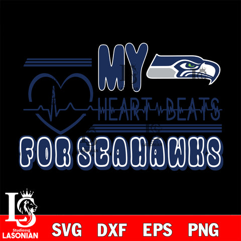Seattle Seahawks svg heart Beats eps dxf png file ,di ,eps,dxf,png file , digital download
