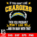 If you don't like Los Angeles Chargers then you probably won't like me...and am okay with that svg,eps,dxf,png file , digital download