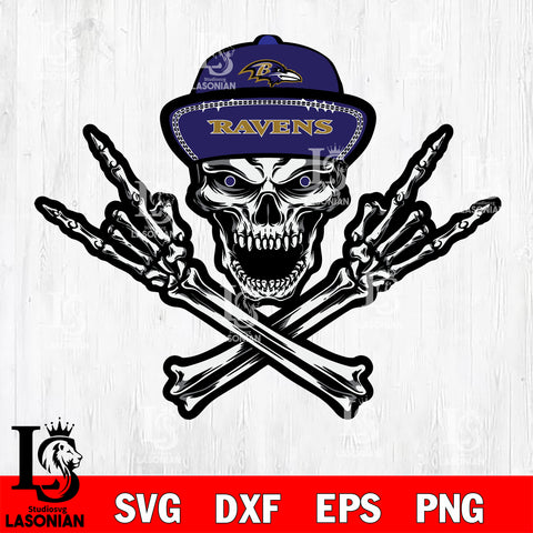 Baltimore Ravens Skull svg , eps , dxf , png file , digital download