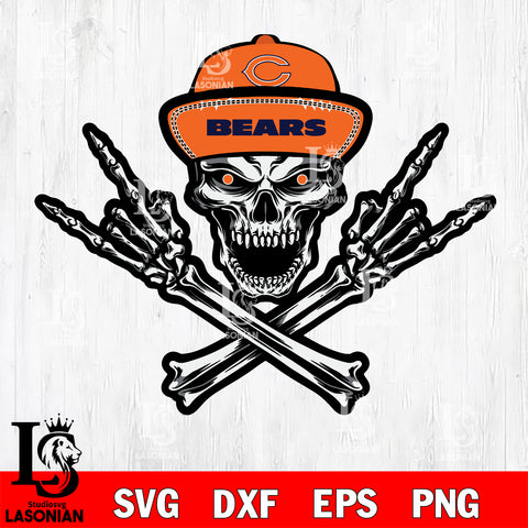Chicago Bears Skull svg , eps , dxf , png file , digital download