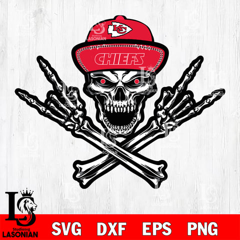 Kansas City Chiefs Skull svg , eps , dxf , png file , digital download