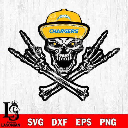 Los Angeles Chargers Skull svg , eps , dxf , png file , digital download