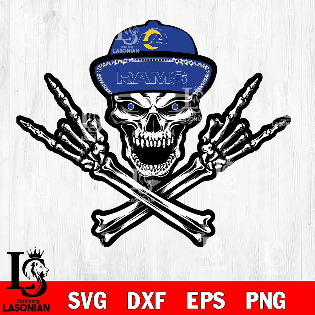 Skeleton Rams Logo Los Angeles Rams Skull svg , eps , dxf , png file , digital download ...