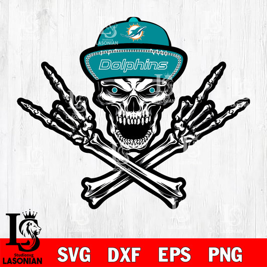 Miami Dolphins Skull svg , eps , dxf , png file , digital download