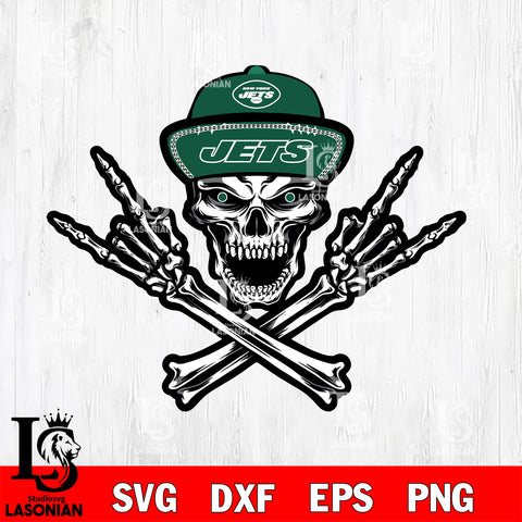 New York Jets Skull svg , eps , dxf , png file , digital download