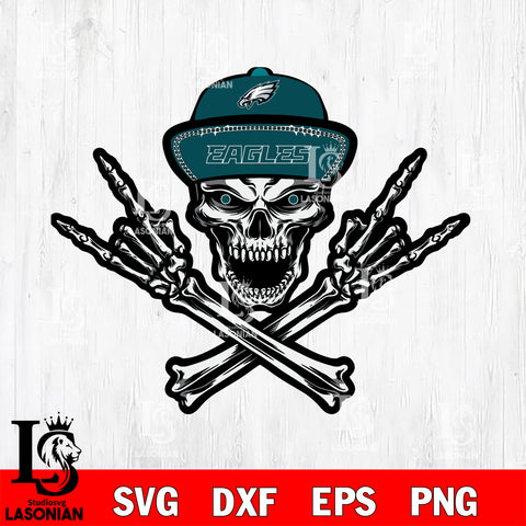 Philadelphia Eagles Skull svg , eps , dxf , png file , digital download