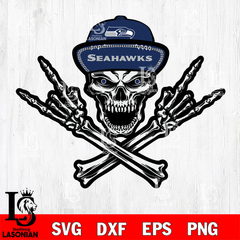 Seattle Seahawks Skull svg , eps , dxf , png file , digital download