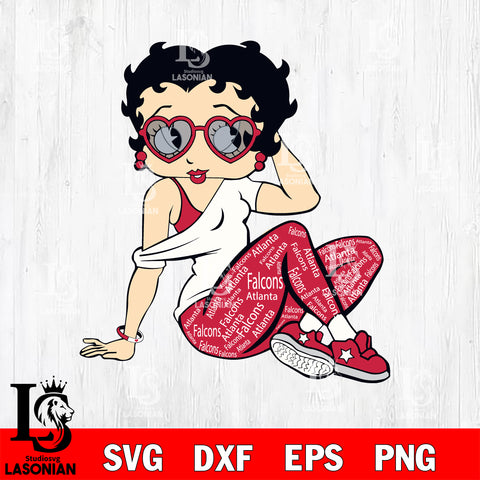 PETTTY BOOP Atlanta Falcons svg , eps , dxf , png file , digital download