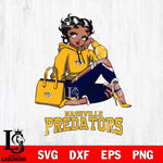 Nashville Predators Awesome Black Fan Girl Betty Boop, Svg Eps Dxf Png File, Digital Download