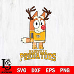 Nashville Predators Bluey Chilli Christmas Deer Svg Eps Dxf Png File, Digital Download