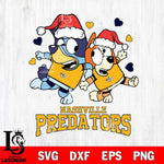 Nashville Predators Bluey Christmas NFL Svg Eps Dxf Png File, Digital Download