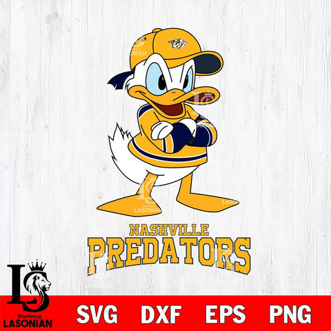 Nashville Predators Donald Duck NHL Hockey SVG DXF EPS PNG FILE,NHL File Cut,Disney Digital Download,Instant Download, Silhouette