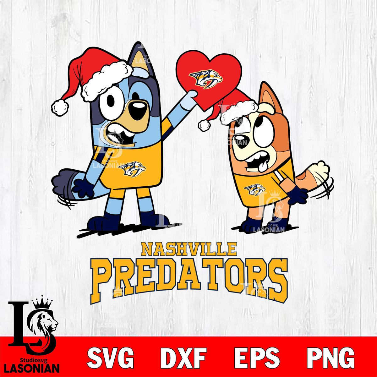 Nashville Predators Love Bluey Christmas – lasoniansvg