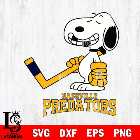 Nashville Predators Snoopy NHL Hockey SVG DXF EPS PNG FILE,NHL File Cut,Disney Digital Download,Instant Download, Silhouette