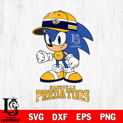 Nashville Predators Sonic NHL Hockey SVG DXF EPS PNG FILE,NHL File Cut,Disney Digital Download,Instant Download, Silhouette