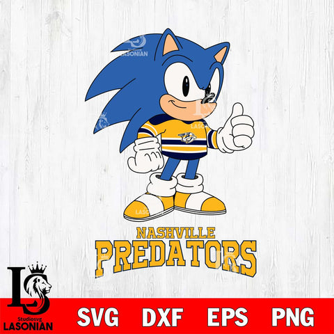 Nashville Predators Sonic like NHL Hockey SVG DXF EPS PNG FILE,NHL File Cut,Disney Digital Download,Instant Download, Silhouette