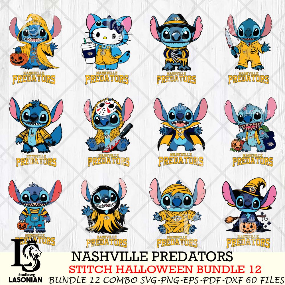 Nashville Predators Stitch Horror Bundle 12 SVG – lasoniansvg