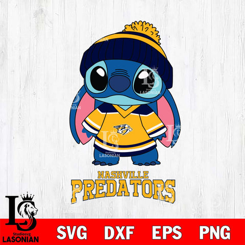 Nashville Predators Stitch NHL Hockey SVG DXF EPS PNG FILE,NHL File Cut,Disney Digital Download,Instant Download, Silhouette