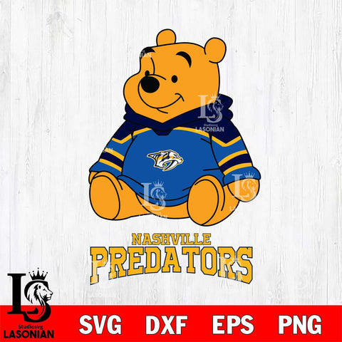 Nashville Predators Winnie The Pooh NHL Hockey SVG DXF EPS PNG FILE,NHL File Cut,Disney Digital Download,Instant Download, Silhouette