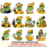 Nashville Predators  Boujee Grinch NHL Bundle 12 SVG Eps Dxf Png File, Digital Download, Instant Download