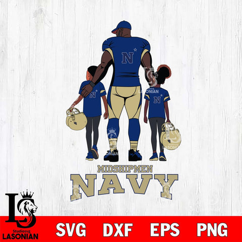 Navy Midshipmen 3 Father and son Rugby SVG DXF EPS PNG FILE,NCAA SVG, Father day Digital Download,Instant Download, Silhouette