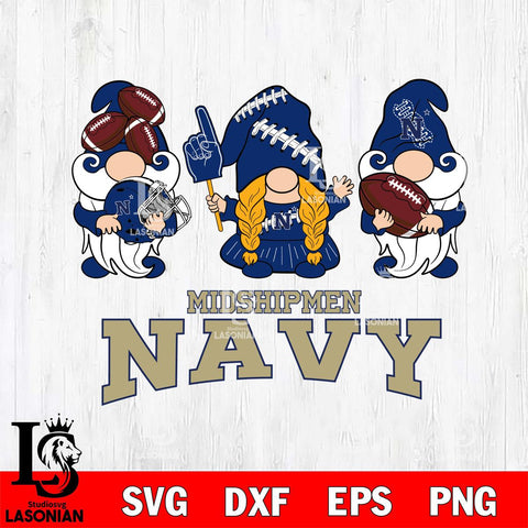 Navy Midshipmen 3 Gnomes Football Svg Eps Dxf Png File, Digital Download, Instant Download