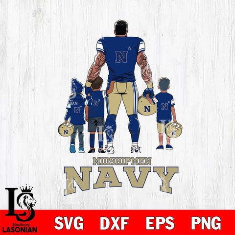 Navy Midshipmen 4 Father and son Rugby SVG DXF EPS PNG FILE,NCAA SVG, Father day Digital Download,Instant Download, Silhouette