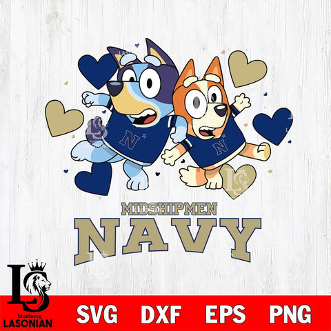 Navy Midshipmen Bluey & Bingo 10 Svg Eps Dxf Png File, NCAA svg, Digital Download, Instant Download